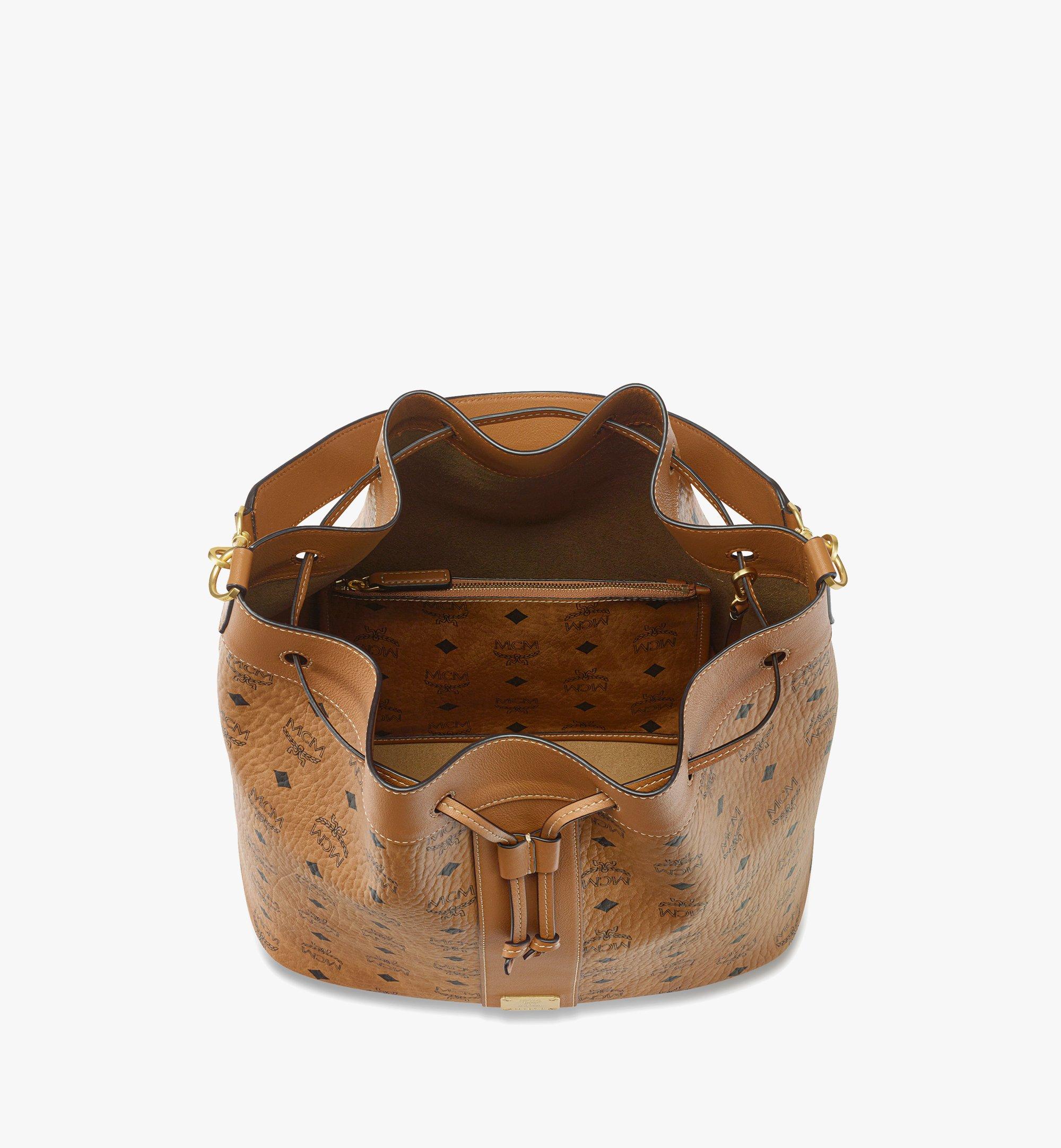 MCM Dessau Bucket bag cognac tan leather updated 2026 casual luxury