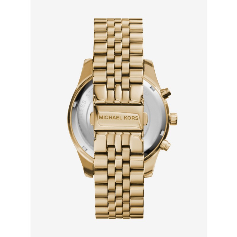 Michael Kors Lexington Chronograph MK8281 gold tone brown leather men watch