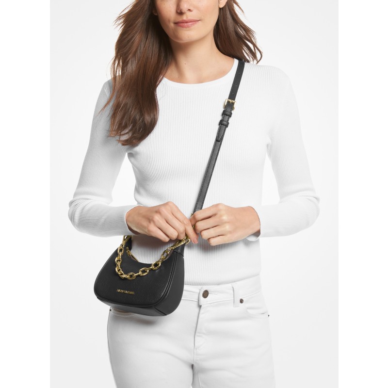 Michael Kors Suri Small Shoulder Bag black gold hardware leather 2024