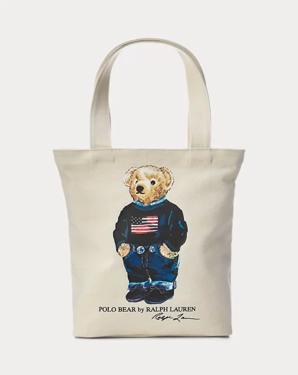 Ralph Lauren Polo Bear Cotton Canvas Tote Natural - Preorder