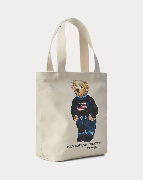 Ralph Lauren Polo Bear Cotton Canvas Tote Natural - Preorder