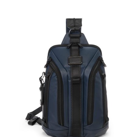 TUMI Alpha Bravo Knight Sling Backpack Navy Coated Canvas - Preorder