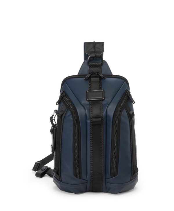 TUMI Alpha Bravo Knight Sling Backpack Navy Coated Canvas - Preorder