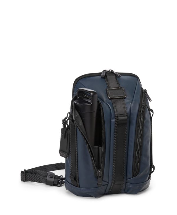TUMI Alpha Bravo Knight Sling Backpack Navy Coated Canvas - Preorder