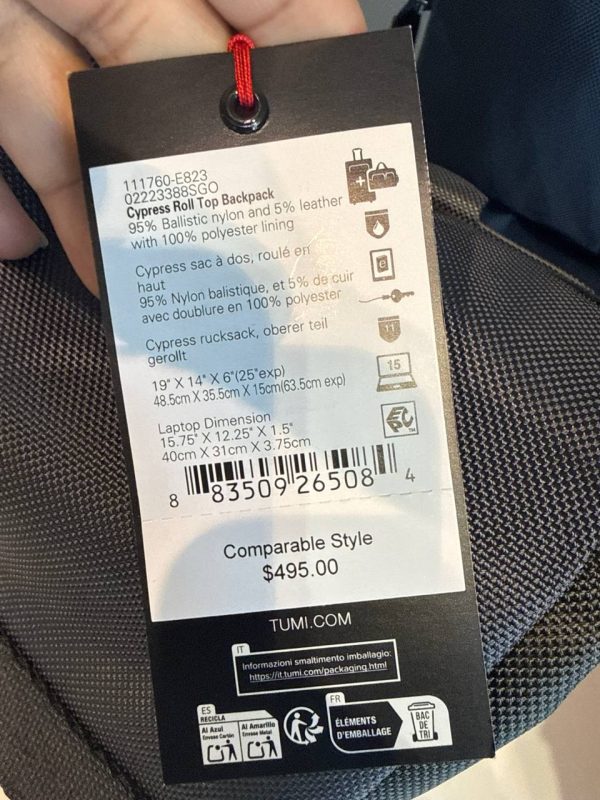 TUMI Cypress Roll Top Backpack 82397 - Preorder