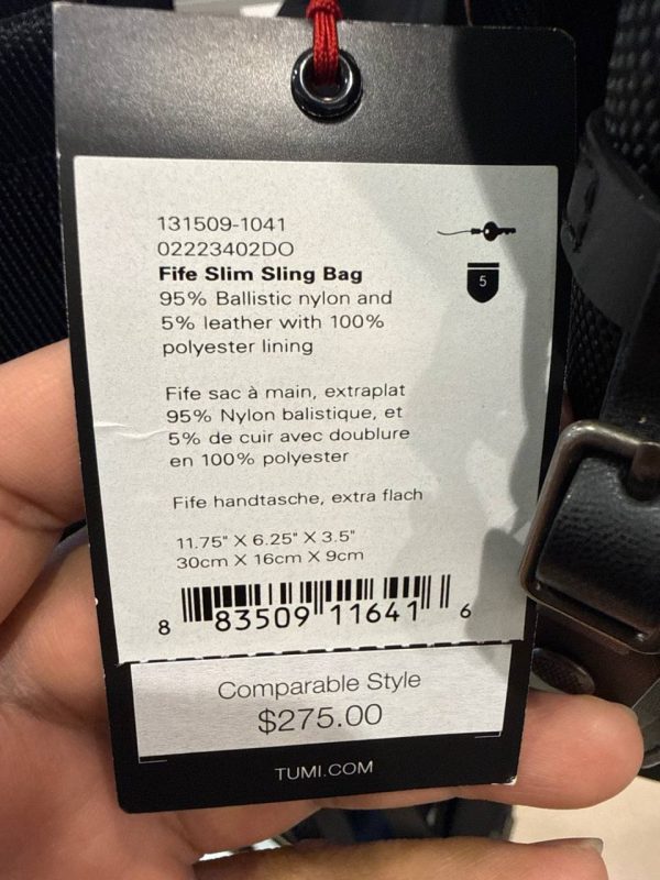 TUMI Fife Slim Sling Bag 1041 - Preorder