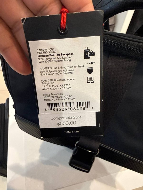 TUMI Hamden Roll Top Backpack 1052 - Preorder