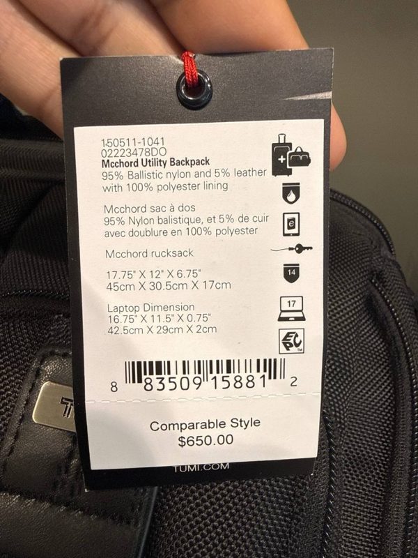 TUMI Mcchord Utility Backpack 1041 - Preorder