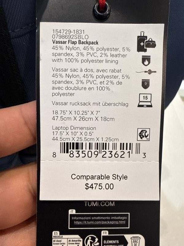TUMI Vassar Flap Backpack 1831 - Preorder