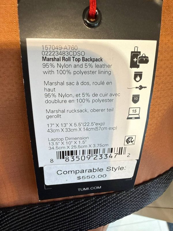 TUMI Marshal Roll Top Backpack A760 - Preorder