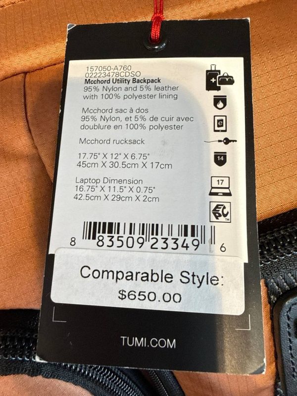 TUMI Mcchord Utility Backpack A760 - Preorder