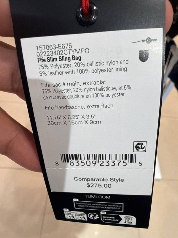 TUMI Fife Slim Sling Bag E675 - Preorder