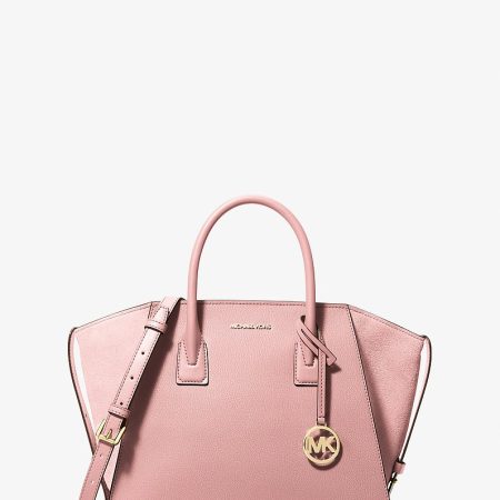 Michael Kors Avril Large Leather and Suede Satchel