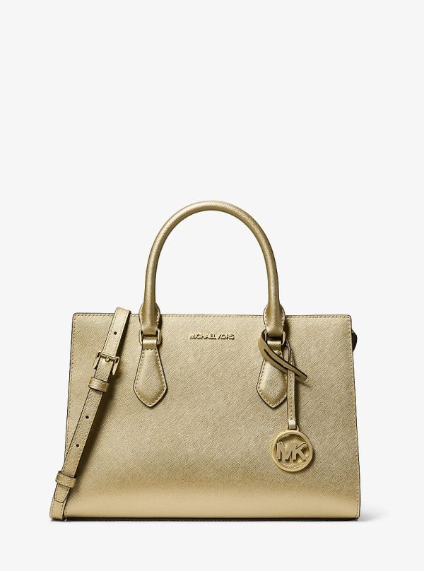 Michael Kors Sheila Medium Metallic Satchel