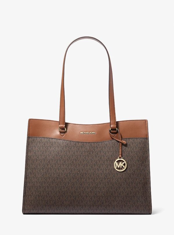 Michael Kors Jet Set Large Signature Logo Tote Bag