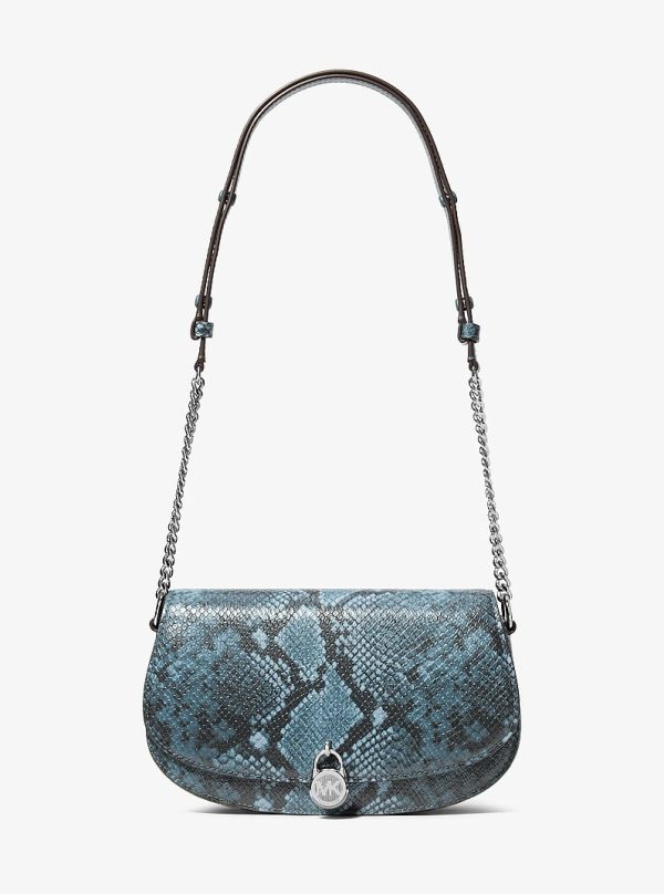 Michael Kors Mila Medium Snake Embossed Messenger Bag