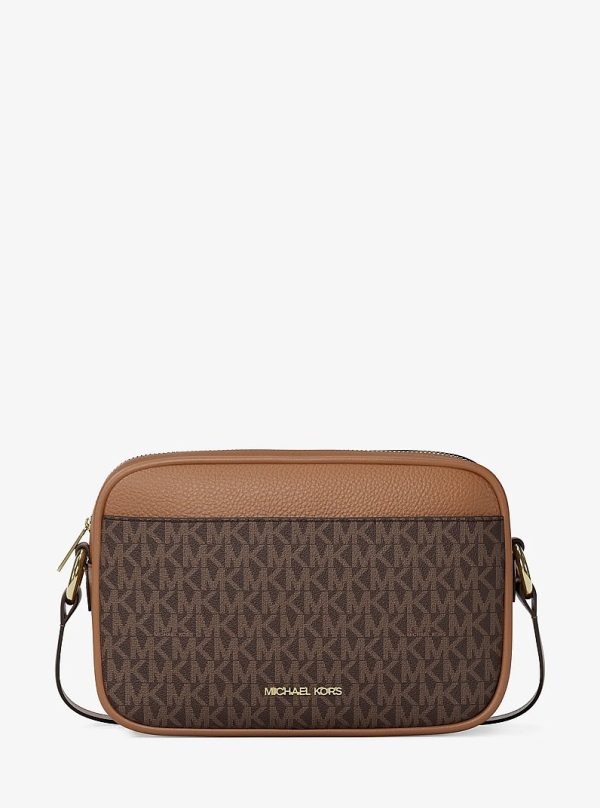 Michael Kors Jet Set Travel Large Signature logo Camera Crossbody Bag