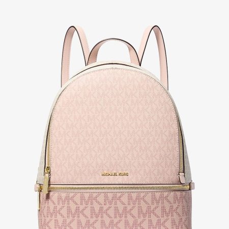 Michael Kors Rhea Medium Color-Block Signature Logo Backpack