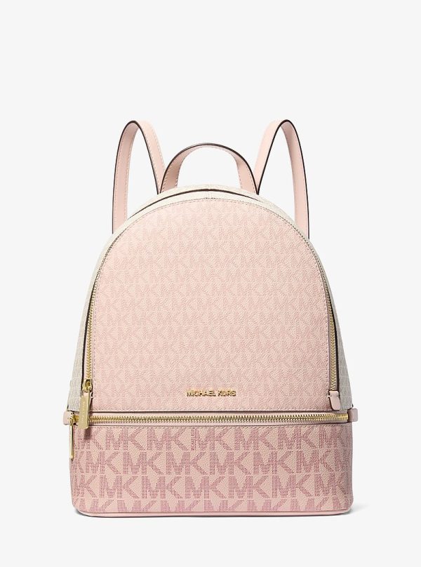 Michael Kors Rhea Medium Color-Block Signature Logo Backpack