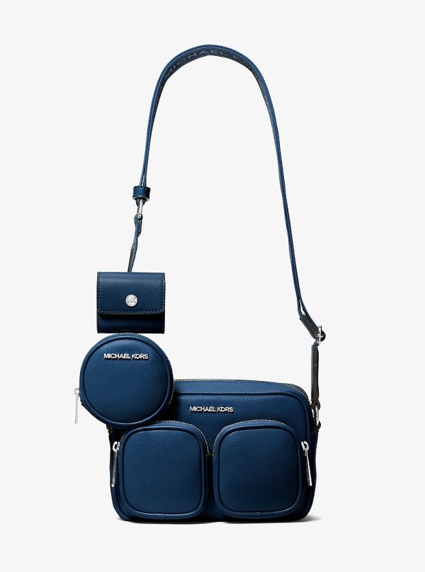 Michael Kors Jet Set Leather Medium Crossbody Bag with Case for Apple Airpods Pro&reg;
