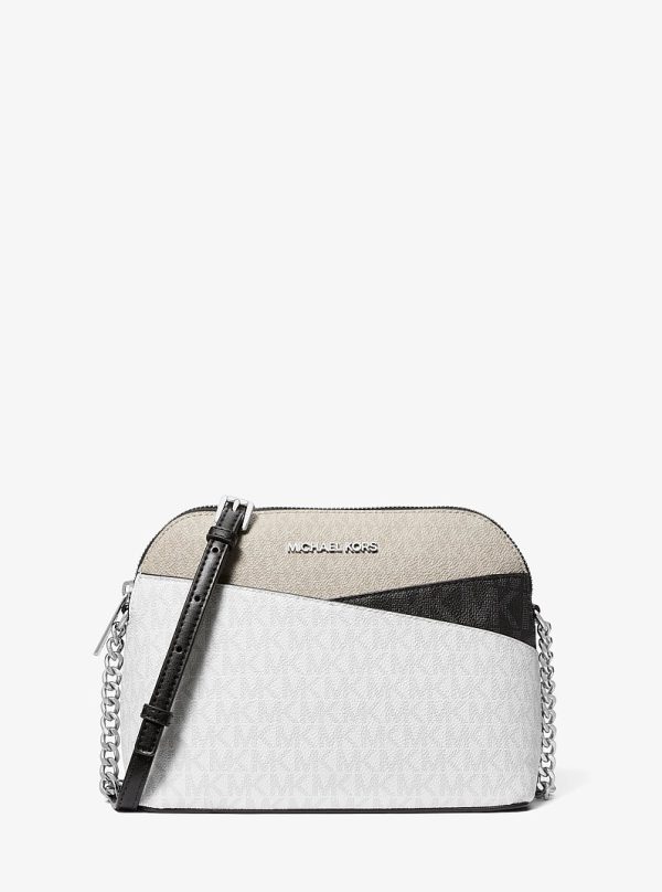 Michael Kors Jet Set Travel Color-Block Signature Logo Crossbody Bag