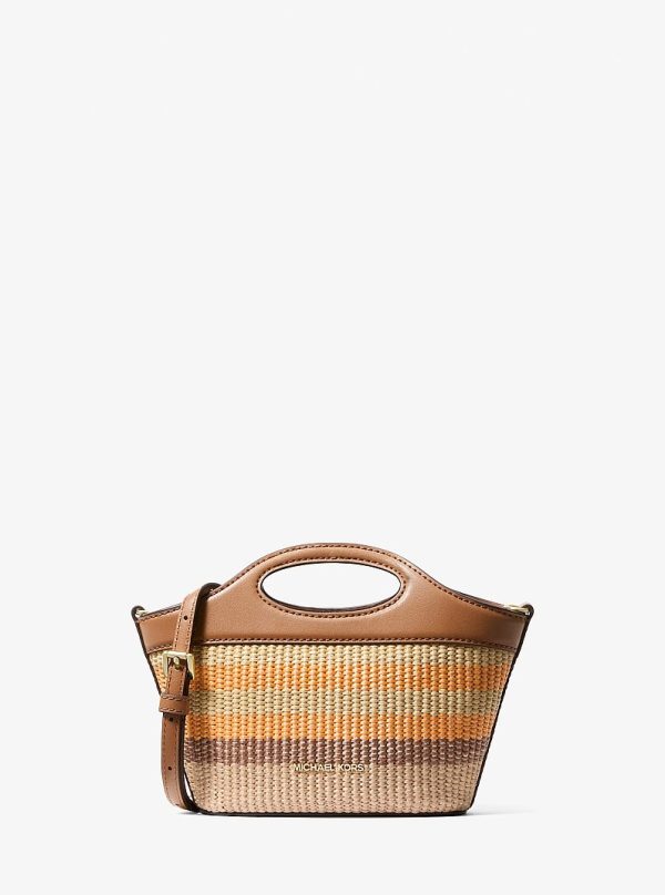 Michael Kors Tatum Small Striped Woven Crossbody Bag