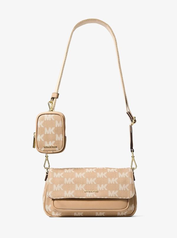 Michael Kors Jet Set Travel Small Logo Jacquard Denim Crossbody Bag With Pouch