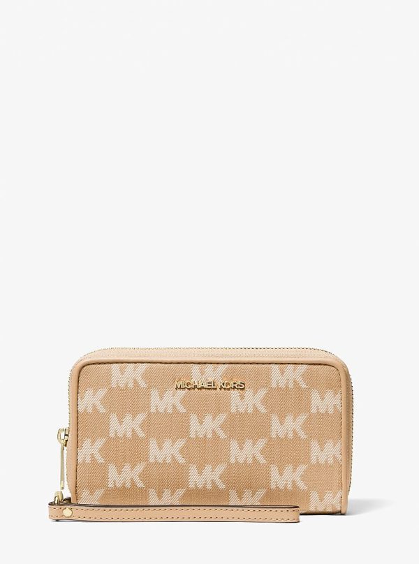 Michael Kors Jet Set Travel Large Logo Jacquard Denim Smartphone Wallet