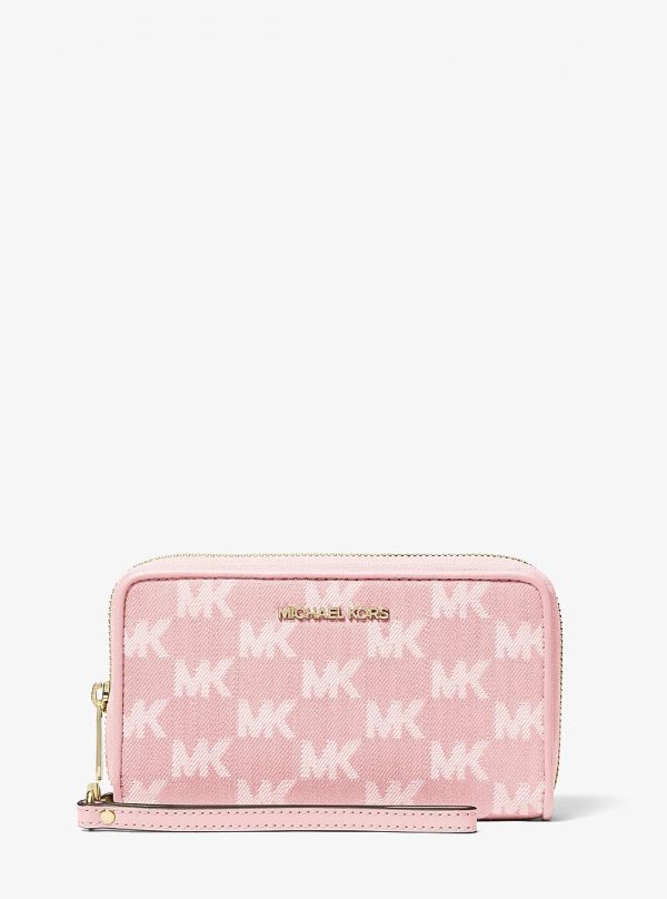 Michael Kors Jet Set Travel Large Logo Jacquard Denim Smartphone Wallet