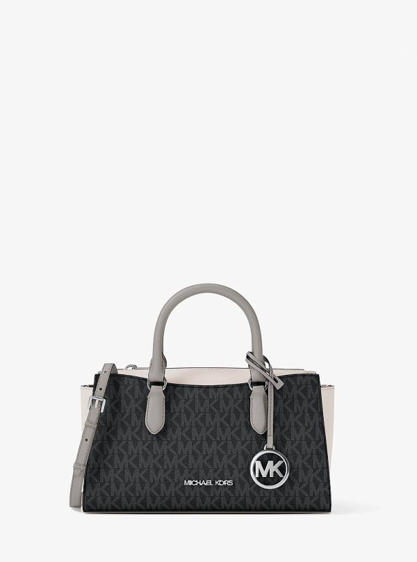 Michael Kors Arden Small Color-Block Signature Logo Messenger Bag