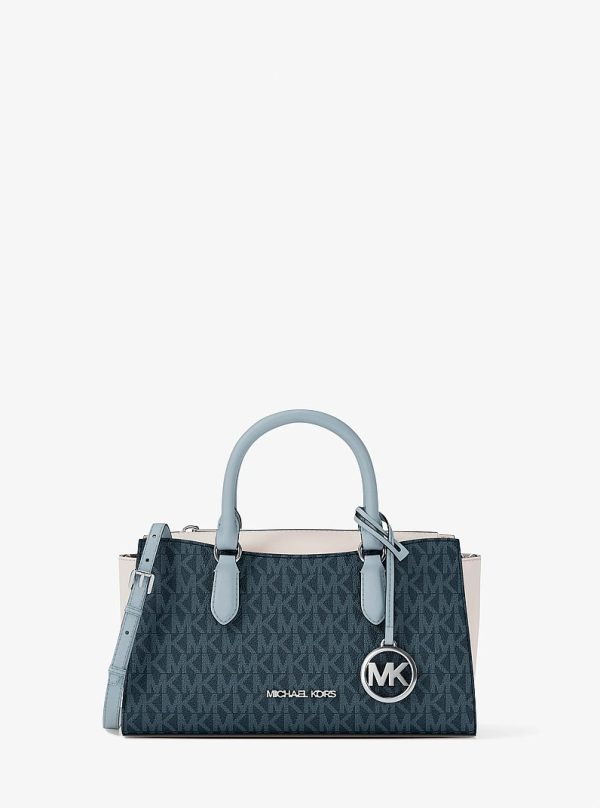 Michael Kors Arden Small Color-Block Signature Logo Messenger Bag