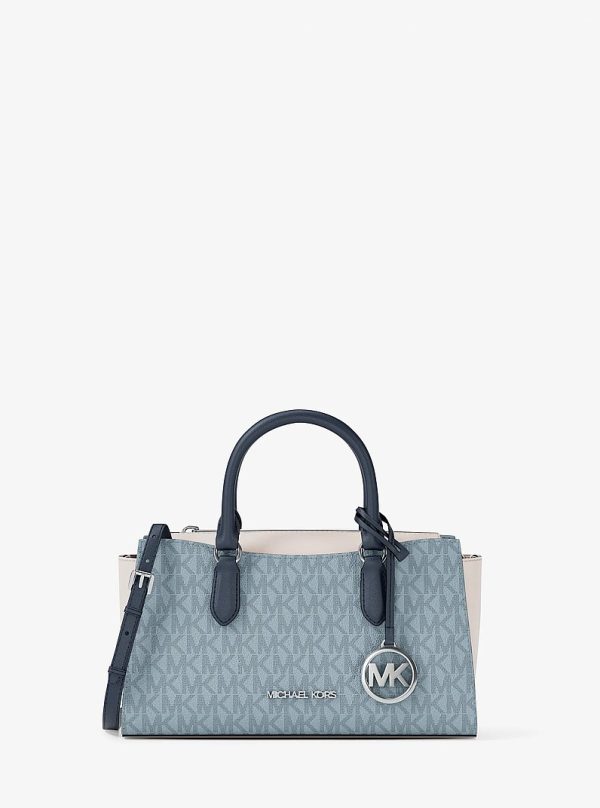Michael Kors Arden Small Color-Block Signature Logo Messenger Bag