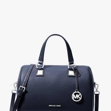 Michael Kors Grayson Medium Pebbled Leather Duffel Crossbody Bag