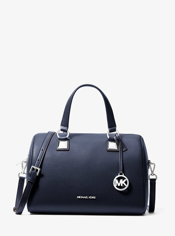 Michael Kors Grayson Medium Pebbled Leather Duffel Crossbody Bag