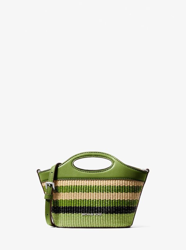 Michael Kors Tatum Small Striped Woven Crossbody Bag