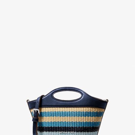 Michael Kors Tatum Small Striped Woven Crossbody Bag
