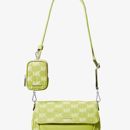 Michael Kors Jet Set Travel Small Logo Jacquard Denim Crossbody Bag With Pouch