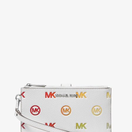 Michael Kors Jet Set Travel Rainbow Logo Embossed Wristlet