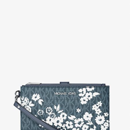 Michael Kors Jet Set Travel Large Printed Signature Logo Wristlet Wallet