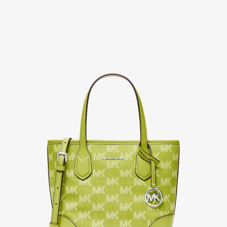 Michael Kors Eva Extra-Small Logo Jacquard Denim Convertible Tote Bag