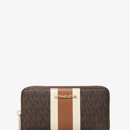 Michael Kors Jet Set Travel Large Striped Signature Logo Smartphone Wallet