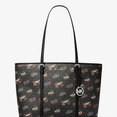 Michael Kors Jet Set Large Printed Signature Logo Tote Bag