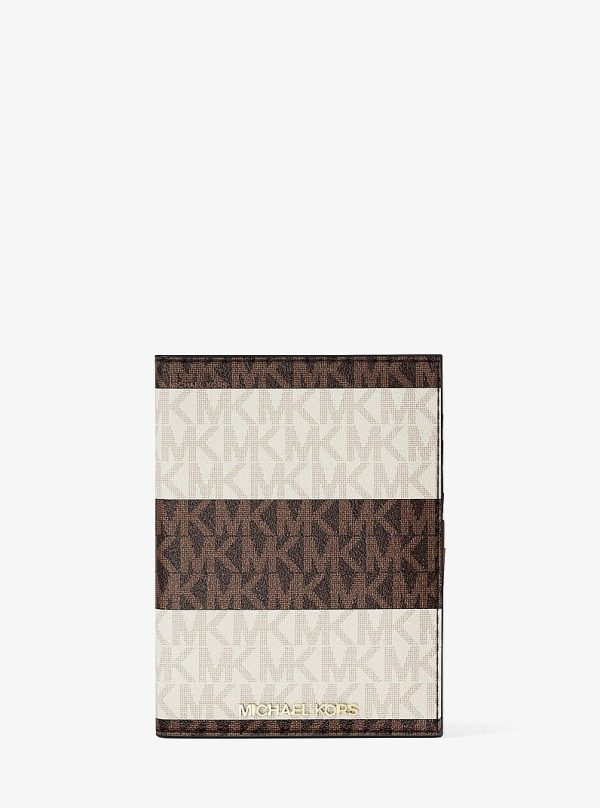 Michael Kors Jet Set Travel Medium Striped Signature Logo Passport Case