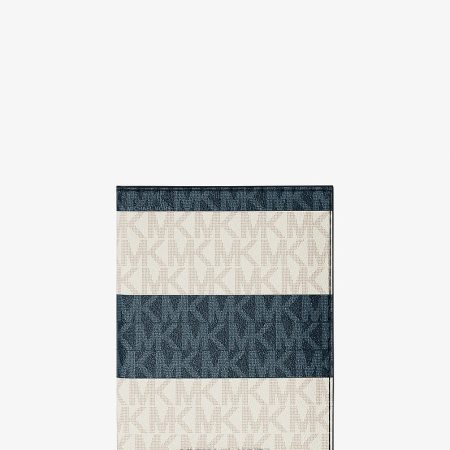 Michael Kors Jet Set Travel Medium Striped Signature Logo Passport Case