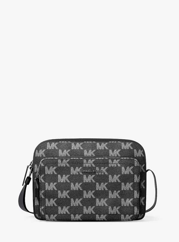 Michael Kors Cooper Logo Jacquard Denim Flight Bag