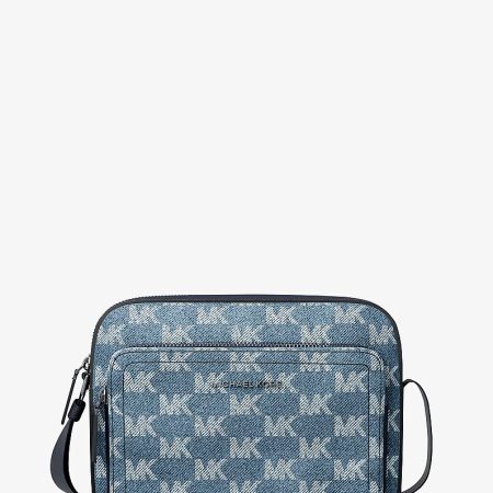 Michael Kors Cooper Logo Jacquard Denim Flight Bag