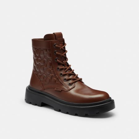 Coach Combat Boot In Signature Leather Preorder