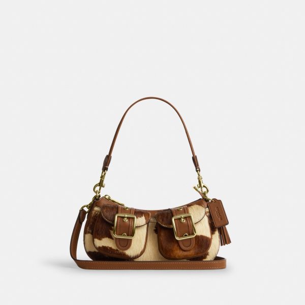 Coach Ashton Shoulder Bag In Haircalf With Cow Print Preorder