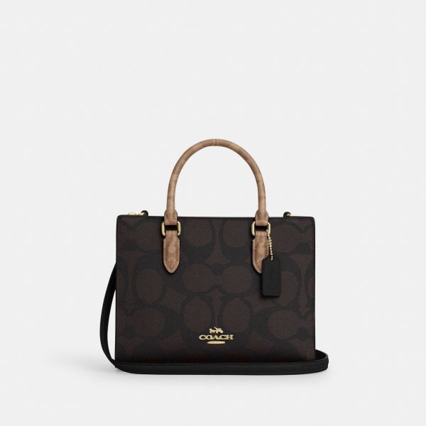 Coach Maggie Small Tote Bag In Blocked Signature Canvas Preorder