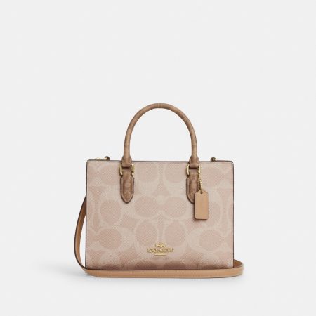 Coach Maggie Small Tote Bag In Blocked Signature Canvas Preorder